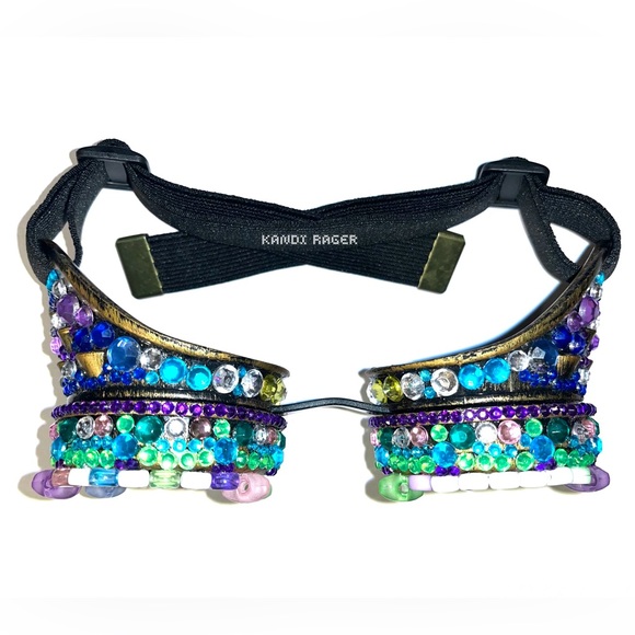 Rhinestone Rave Kandi Goggles, Bedazzled, EDC Wear, EDM Festival Accessories
